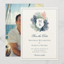 Elegante Crista Náutica Clássica Casamento Marítim