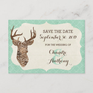 Reserve A Data Elegante Deer Antlers Rustic Country Salva A Data