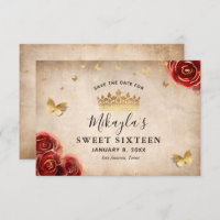 Elegante Dourado de Pergaminho da Rosa vermelha de