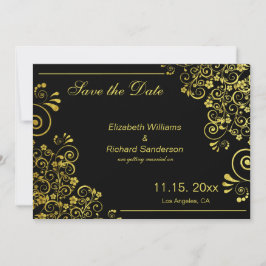 Reserve A Data Elegante Dourado Salve o Casamento de Data