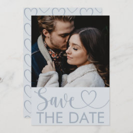 Reserve A Data Elegante Dusty Blue Photo & Heart Salve a data