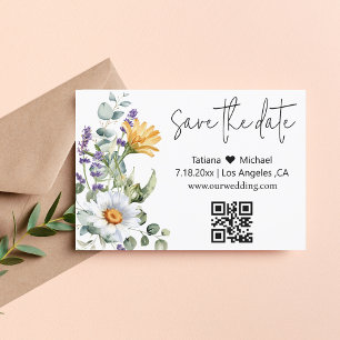 Reserve A Data elegante e moderno qr código aquarela flores silve