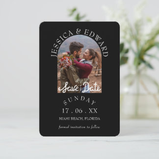 Reserve A Data Elegante e Simples Círculo Moderno Foto Salve a Da