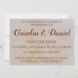 Reserve A Data Elegante e simples peônio floral, salve a data