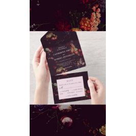 Reserve A Data Elegante Escuro Burgundy Floral Sombrio Foto