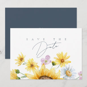 Reserve A Data Elegante Flor de Girassol Casamento Save the Date