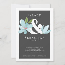 Reserve A Data Elegante Floral Ampersand Weding The Date (Salvar