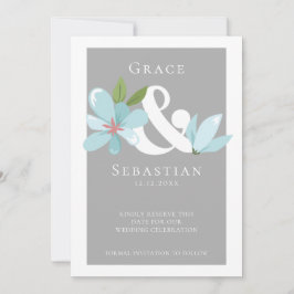 Reserve A Data Elegante Floral Ampersand Weding The Date (Salvar