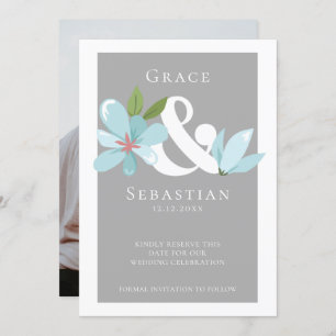 Reserve A Data Elegante Floral Ampersand Weding The Date (Salvar 