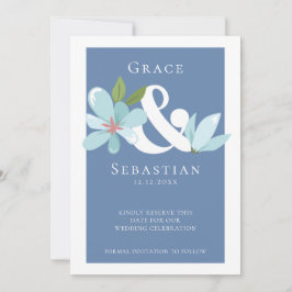 Reserve A Data Elegante Floral Ampersand Weding The Date (Salvar