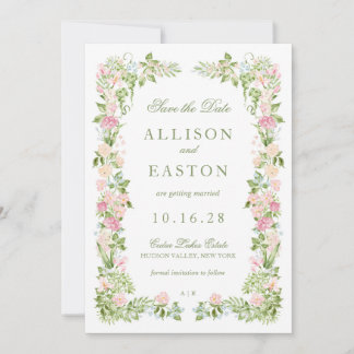 Reserve A Data Elegante Floral em Aquarela para Casamento Save th