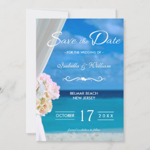 Reserve A Data Elegante Floral Ocean Beach Salvar a Data