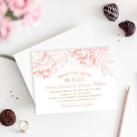 Reserve A Data Elegante Floral Peony Wedding Coral e Dourado<br><div class="desc">Casamento elegante e romântico de peônias salve o cartão design. Esquema de cor rosa coral e ouro de champanhe.</div>