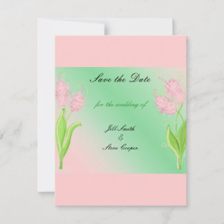 Reserve A Data Elegante Floral Rosa e Verde Salve a Data