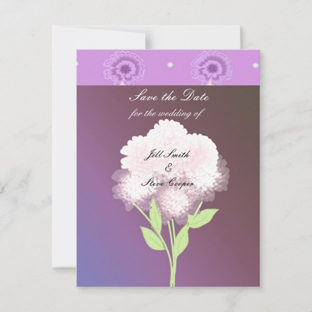 Reserve A Data Elegante Floral Roxo Salve a Data (Frente)