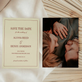 Reserve A Data Elegante Foto de Casamento Clássico em Marfim e Ve