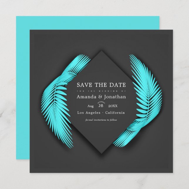 Reserve A Data Elegante foto de casamento de verão na praia (Frente/Verso)