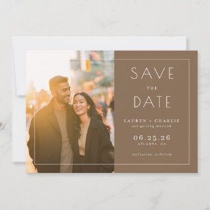 Reserve A Data Elegante Foto Minimalista Marrom