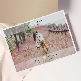 Reserve A Data Elegante Foto Moderno Simples de Casamento Salvar