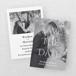 Reserve A Data Elegante Foto Preto e Branco para Save The Date