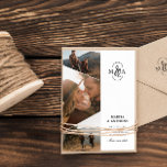 Reserve A Data Elegante Fotografia de Monograma Assimétrico Casam<br><div class="desc">Estilo de casamento salvar a data personalizado com três das suas fotos em um design assimétrico e seu monograma com um belo e comercial.</div>