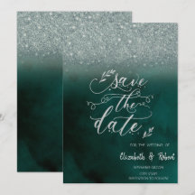 Elegante Glitter Bokeh Green Salva A Data