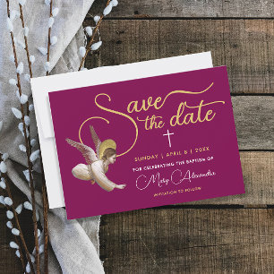 Reserve A Data Elegante Gold Burgundy Deus Abençoe Rótulo Religio