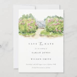 Reserve A Data Elegante Jardim de Campo em Aquarela Pastel Suave