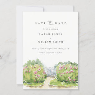 Reserve A Data Elegante Jardim de Campo em Aquarela Pastel Suave