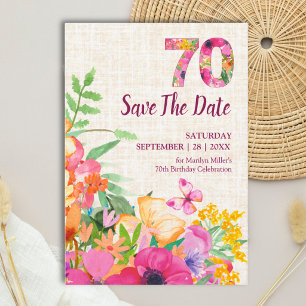 Reserve A Data Elegante Jardim Floral de Linho para 70º Aniversár