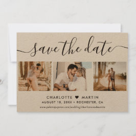 Reserve A Data Elegante Kraft Paper Wedding 4 Foto