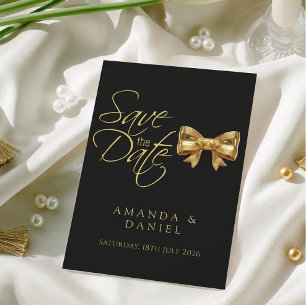 Reserve A Data Elegante Luxo Arco Preto e Dourado de Casamento