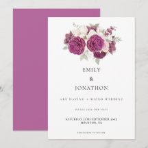 Elegante Micro Wedding Burgundy Florals Rosa rosa