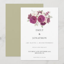 Elegante Micro Wedding Burgundy Florals Sage Green