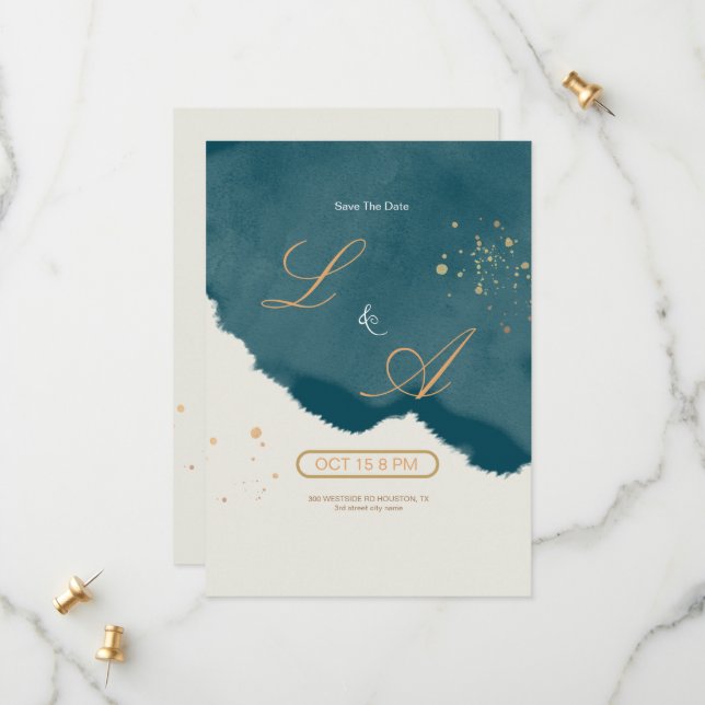 Reserve A Data Elegante Moderno Emerald Green (Frente/Verso In Situ)