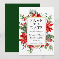 Elegante Mola Vermelha Poinsettia Floral Verde