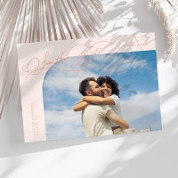 Elegante Moldura Curva de Pêssego com Foto em Letr