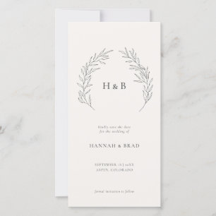 Reserve A Data Elegante Monograma Floral Crest Casamento Salvar O