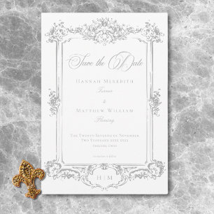 Reserve A Data Elegante Noiva Cherub Chinoiserie Cinza Claro