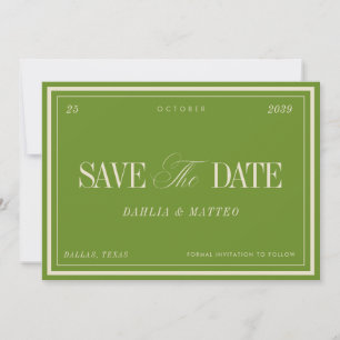 Reserve A Data Elegante Noiva Verde Salvia e Marfim Vintage Retro