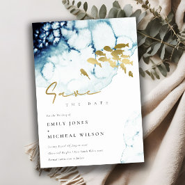 Reserve A Data Elegante Ouro Naval Peixe Subaquático Aquarela Mar