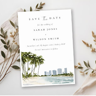 Reserve A Data Elegante Palmeiras Praia Flórida Miami Aquarela