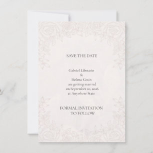Reserve A Data Elegante Peônia Bege Floral Casamento Salve O Cart