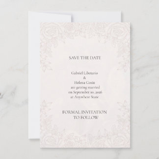 Reserve A Data Elegante Peônia Bege Floral Casamento Salve O Cart