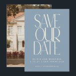 Reserve A Data Elegante Pó Azul Simples Moderno Foto Tendência<br><div class="desc">Compartilhe suas emocionais notícias com este Cartão Modern Minimalist Save Our Date, apresentando uma tipografia em negrito na frente azul suave e sua foto favorita no verso. Disponível como opção para download ou impresso, este cartão é perfeito para casais que procuram combinar estilo e personalização. Adicione seus nomes, data do...</div>