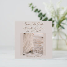 Elegante Praia Save the Date, Papelaria de Casamen