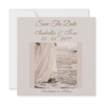 Elegante Praia Save the Date, Papelaria de Casamen