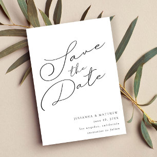 Reserve A Data Elegante Preto e Branco Salva A Data V2