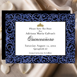 Reserve A Data Elegante Quinceanera Save The Date com Desenho em