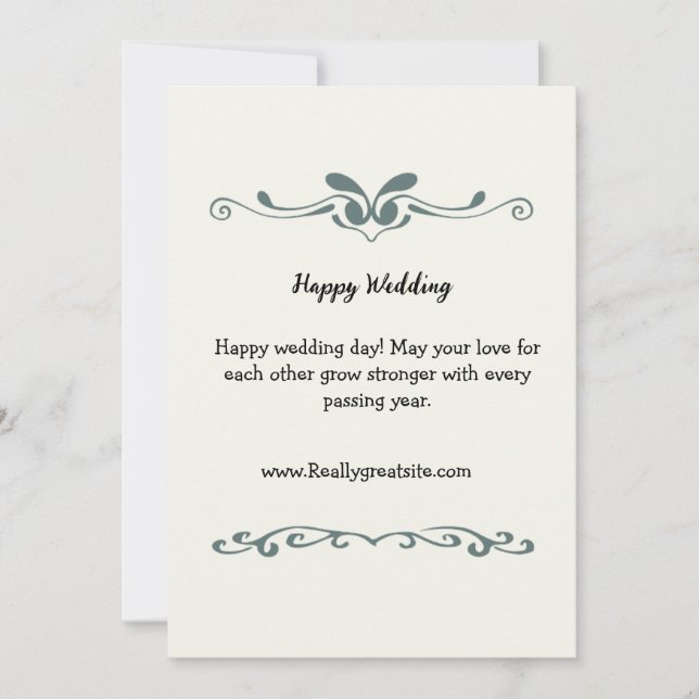 Reserve A Data elegante recepção de casamento personalizada (Frente)